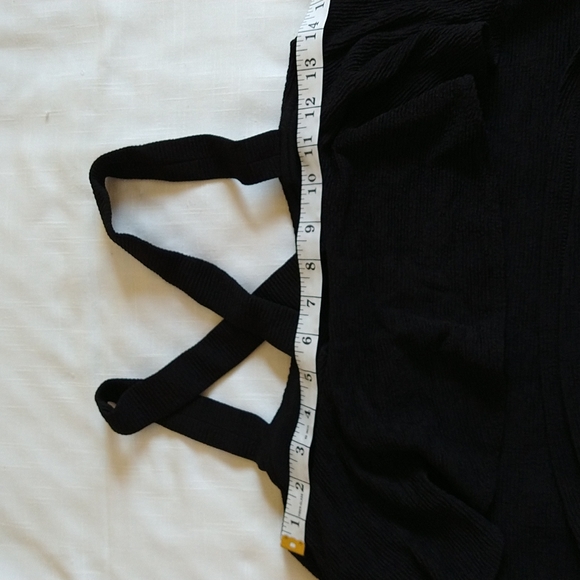 Madewell black strappy layered crop tank top size XXsmal - Picture 10 of 13